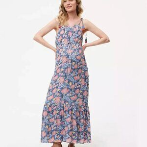 LOFT MATERNITY MULTICOLOR WILDFLOWER COLLAGECORE BEACHY DRESS SIZE: M NWT
